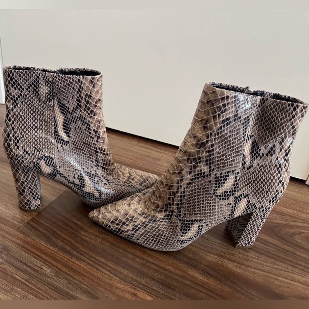Marc Fisher Snakeskin Ankle Boots